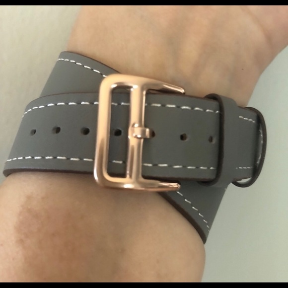 🌸ROSE GOLD Gray Apple Watch Double Wrap Band - Picture 3 of 5